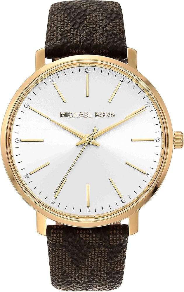 Michael Kors Pyper Quartz Silver Dial Brown Leather Strap Watch For Women - MK2857 Buy Now By Michael Kors