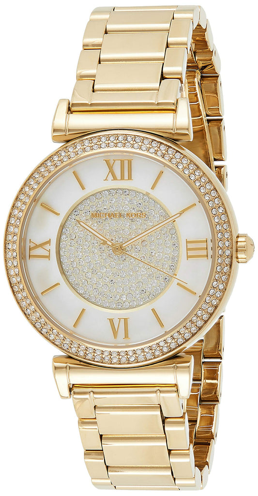 Michael Kors Catlin Mother of Pearl Dial Gold Steel Strap Watch for Women - MK3332 Buy Now By Michael Kors