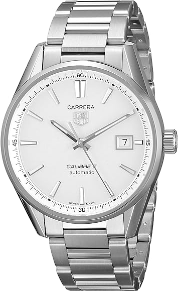 Tag Heuer Carrera Automatic Caliber 5 White Dial Silver Steel Strap Watch for Men - WAR211B.BA0782 Buy Now By Tag Heuer