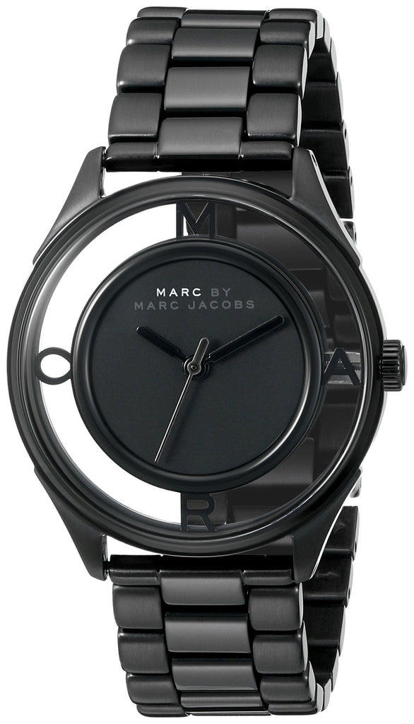 Marc Jacobs Tether Transparent Black Dial Black Steel Strap Watch for Women - MBM3415 Buy Now By Marc Jacobs