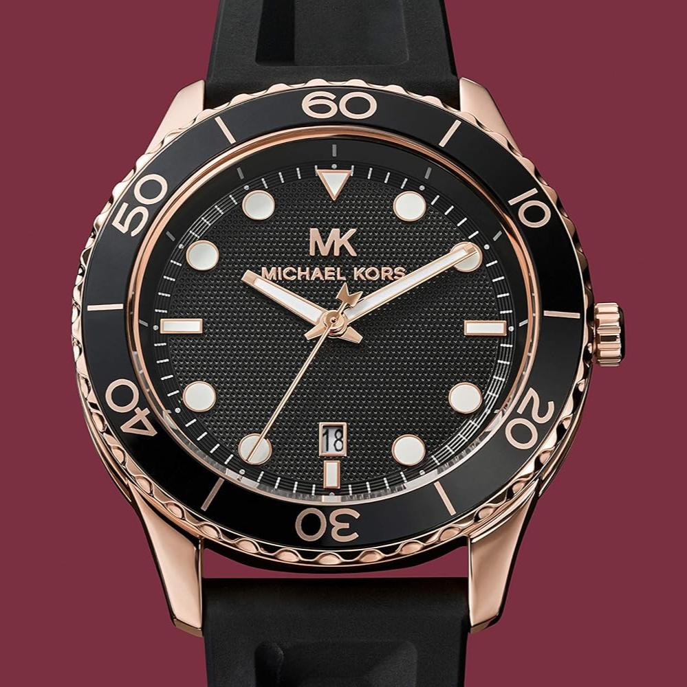 Michael Kors Runway Quartz Black Dial Black Silicone Strap Watch For Women - MK6852 Buy Now By Michael Kors