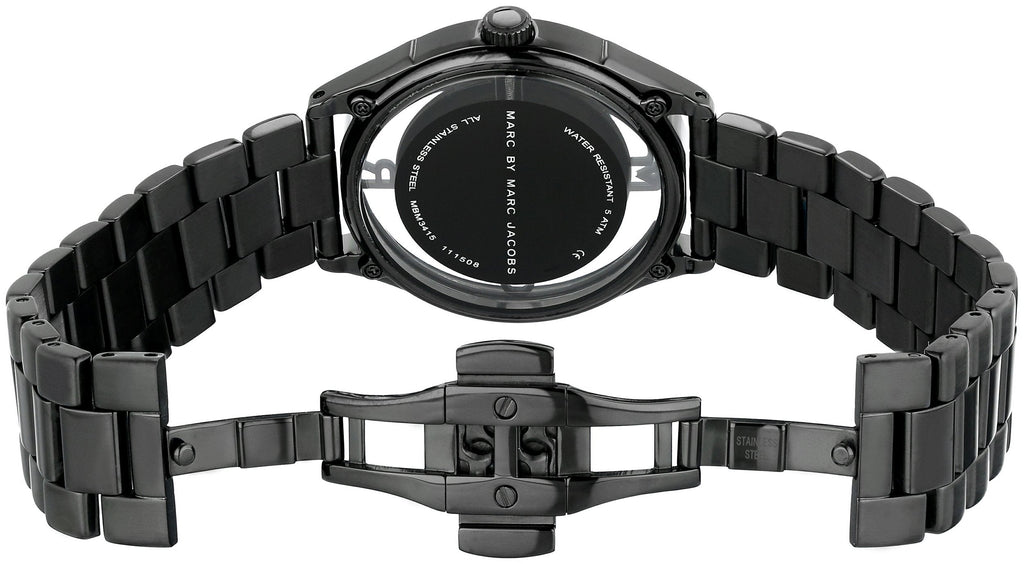 Marc Jacobs Tether Transparent Black Dial Black Steel Strap Watch for Women - MBM3415 Buy Now By Marc Jacobs
