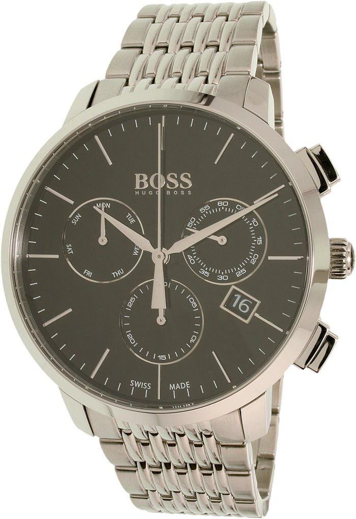 Hugo Boss Associate Black Dial Silver Steel Strap Watch for Men - 1513267 Buy Now By Hugo Boss