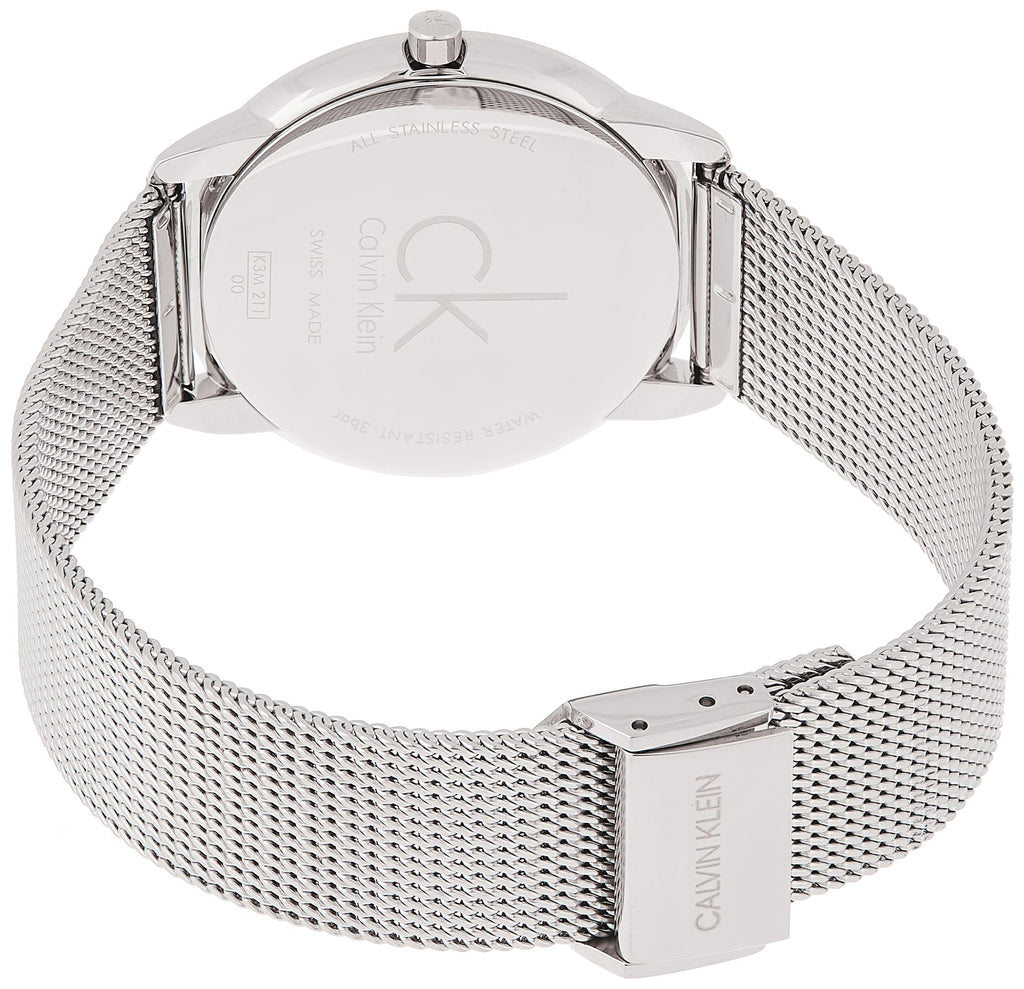 Calvin Klein Minimalist Black Dial Silver Mesh Bracelet Watch for Men - K3M2112X Buy Now By Calvin Klein