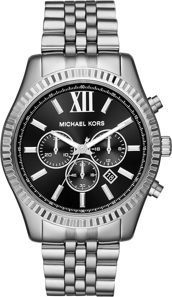 Michael Kors Lexington Chronograph Black Dial Black Steel Strap Watch For Men - MK8602 Buy Now By Michael Kors