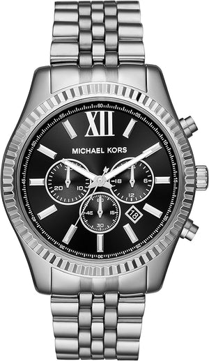 Michael Kors Lexington Chronograph Black Dial Black Steel Strap Watch For Men - MK8602 Buy Now By Michael Kors