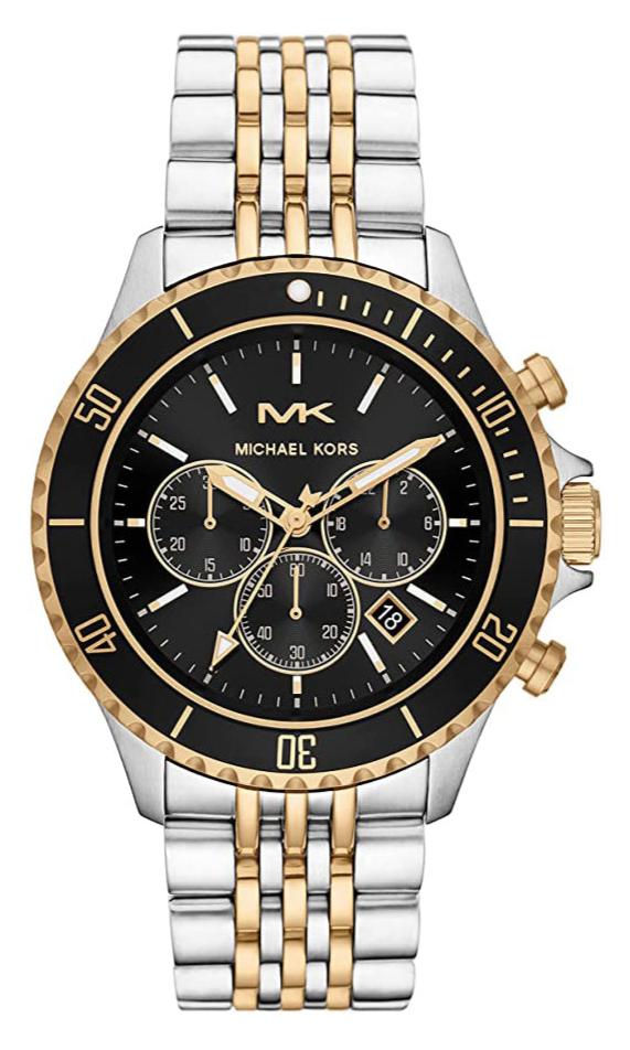 Michael Kors Bayville Chronograph Black Dial Two Tone Steel Strap Watch For Women - MK8872 Buy Now By Michael Kors