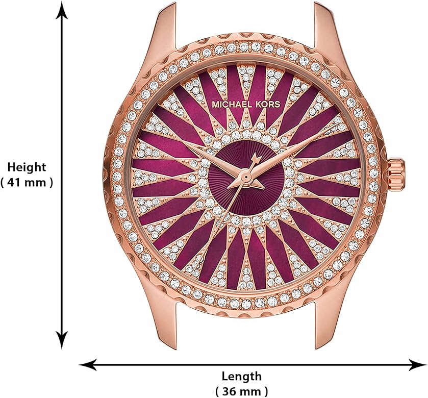 Michael Kors Layton Three Hand Red Dial Rose Gold Steel Strap Watch For Women - MK6893 Buy Now By Michael Kors