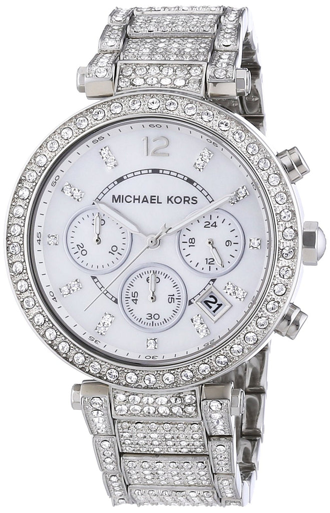 Michael Kors Parker Mother of Pearl Dial Diamonds Silver Steel Strap Watch for Women - MK5572 Buy Now By Michael Kors