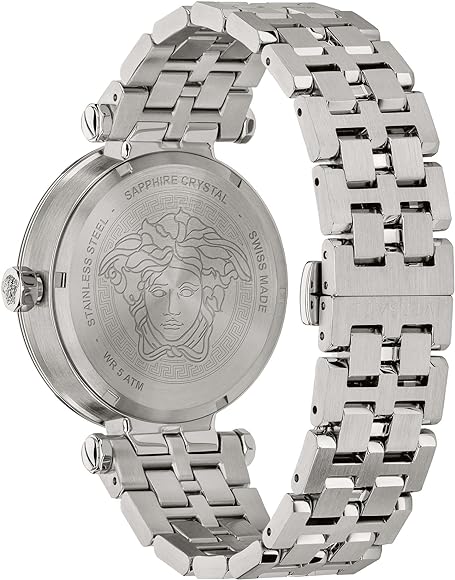 Versace Greca Sport Quartz Black Dial Silver Steel Strap Watch For Men - VEZ300321 Buy Now By Versace