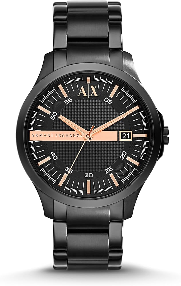 Armani Exchange Hampton Chronograph Black Dial Black Steel Strap Watch For Men - AX2150 Buy Now By Armani Exchange