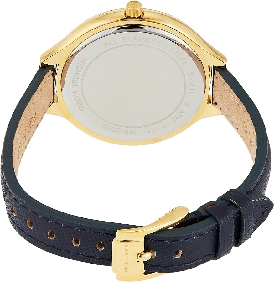 Michael Kors Runway Quartz Gold Dial Blue Leather Strap Watch For Women - MK2285 Buy Now By Michael Kors