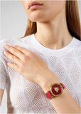 Versace Palazzo Empire Greca Red Dial Red Leather Strap Watch for Women - VEDV00319 Buy Now By Versace
