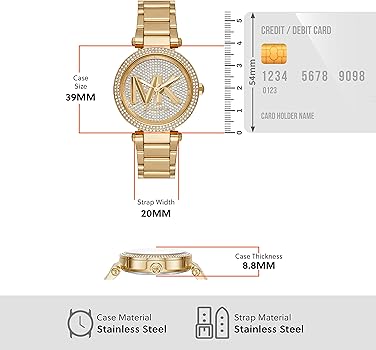 Michael Kors Parker Analog Crystals Gold Dial Gold Steel Strap Watch For Women - MK7283 Buy Now By Michael Kors