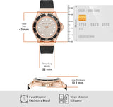 Michael Kors Everest Analog Rose Gold Dial Black Silicone Strap Watch For Women - MK7358 Buy Now By Michael Kors