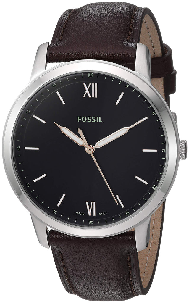 Fossil The Minimalist 3H Black Dial Brown Leather Strap Watch for Men - FS5464 Buy Now By Fossil