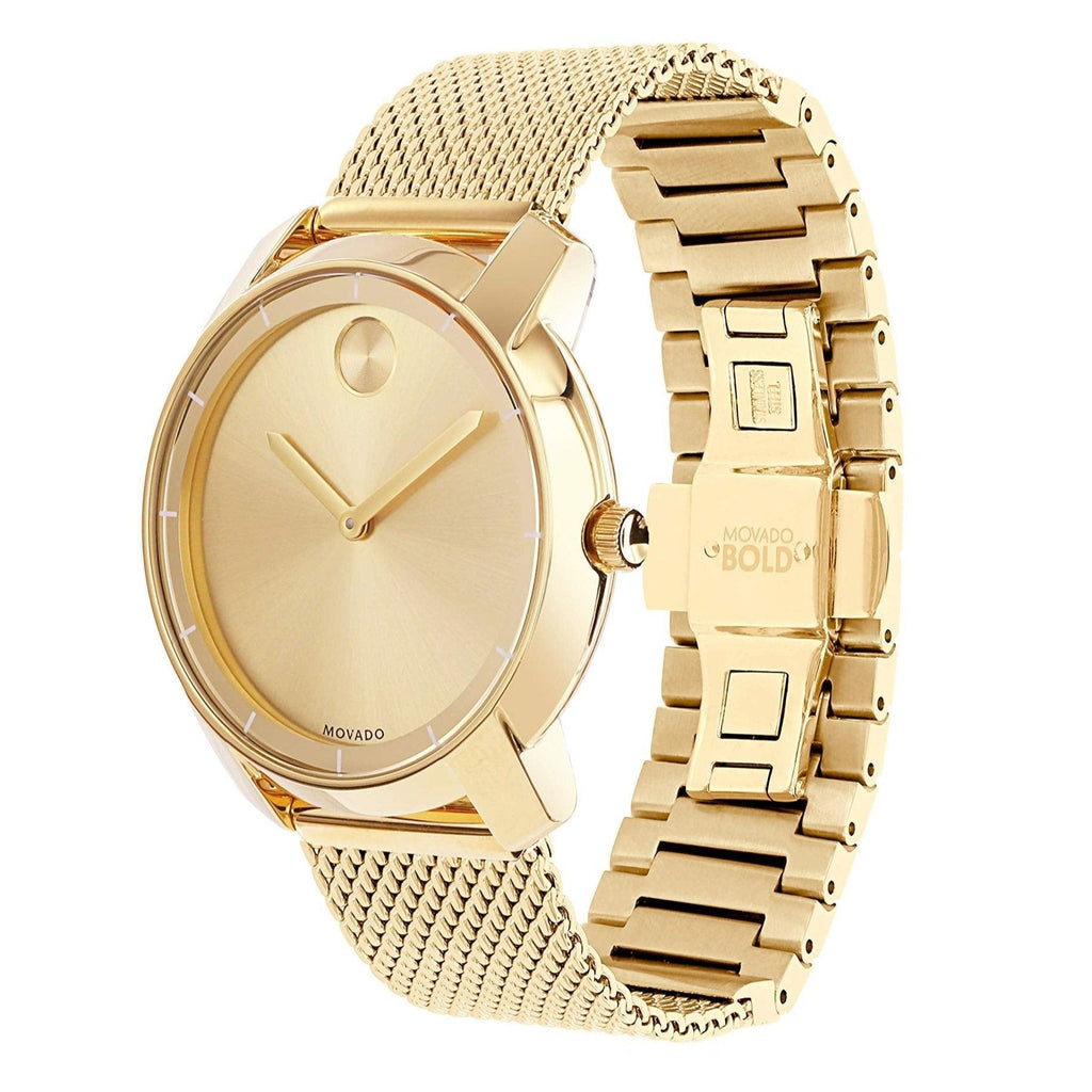 Movado Bold Gold Dial Gold Mesh Bracelet Watch for Women - 3600242 Buy Now By Movado