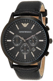 Emporio Armani Sportivo Chronograph Black Dial Black Leather Strap Watch For Men - AR2461 Buy Now By Emporio Armani