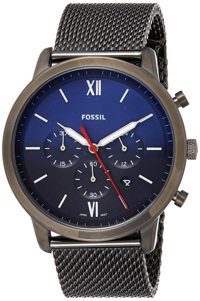 Fossil Neutra Chronograph Blue Dial Silver Mesh Bracelet Watch for Men - FS5383 Buy Now By Fossil