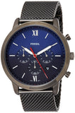 Fossil Neutra Chronograph Blue Dial Silver Mesh Bracelet Watch for Men - FS5383 Buy Now By Fossil