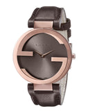 Gucci Interlocking Brown Dial Brown Leather Strap Watch For Women - YA133309 Buy Now By Gucci