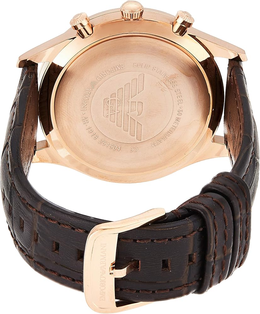 Emporio Armani Beta Chronograph White Dial Brown Leather Strap Watch For Men - AR1916 Buy Now By Emporio Armani