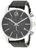 Calvin Klein City Chronograph Black Dial Black Leather Strap Watch for Men - K2G271C3 Buy Now By Calvin Klein