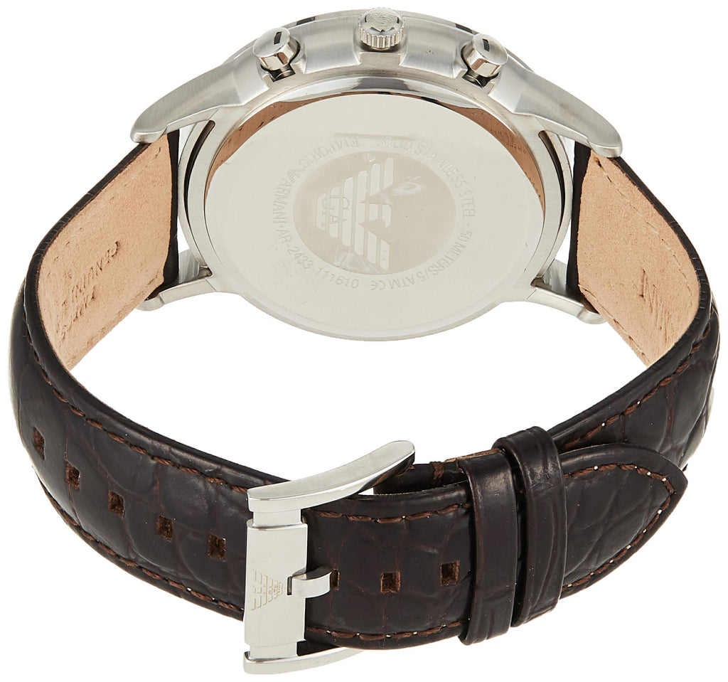 Emporio Armani Classic Chronograph Beige Dial Brown Leather Strap Watch For Men - AR2433 Buy Now By Emporio Armani