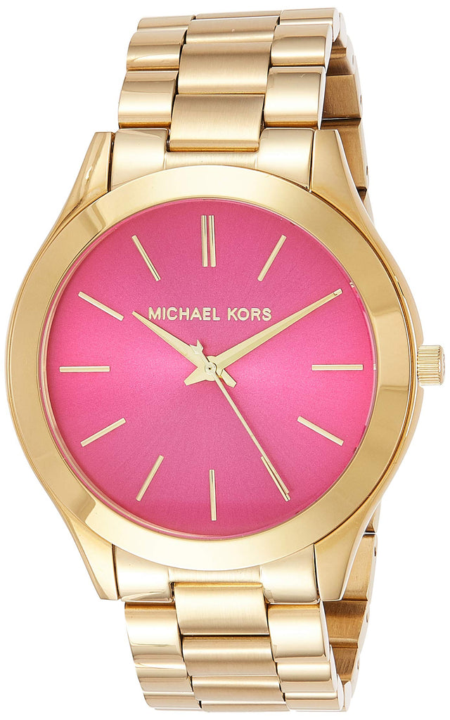 Michael Kors Slim Runway Pink Dial Rose Gold Steel Strap Watch for Women - MK3264 Buy Now By Michael Kors