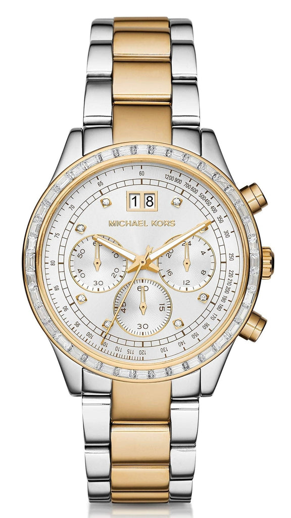 Michael Kors Brinkley Chronograph Silver Dial Two Tone Steel Strap Watch for Women - MK6188 Buy Now By Michael Kors