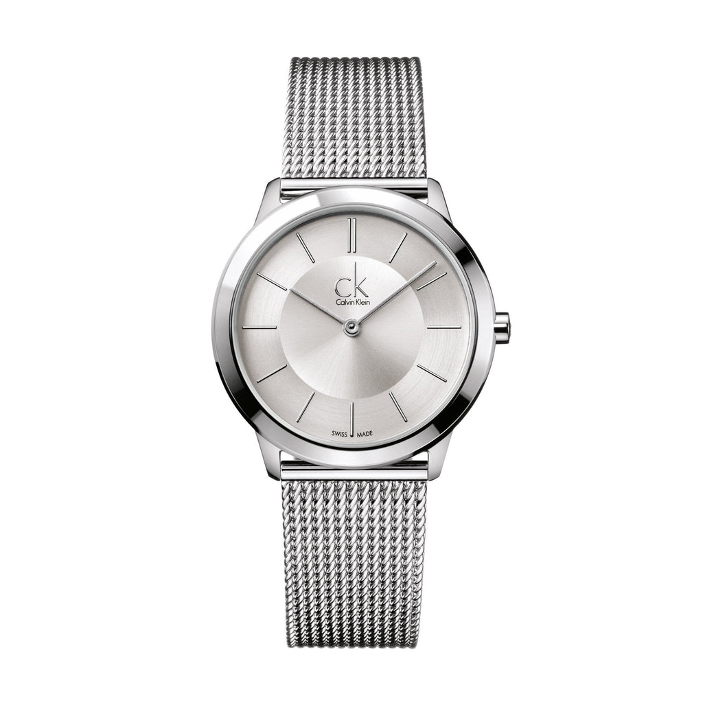 Calvin Klein Minimal White Dial Silver Mesh Bracelet Watch for Men - K3M22126 Buy Now By Calvin Klein