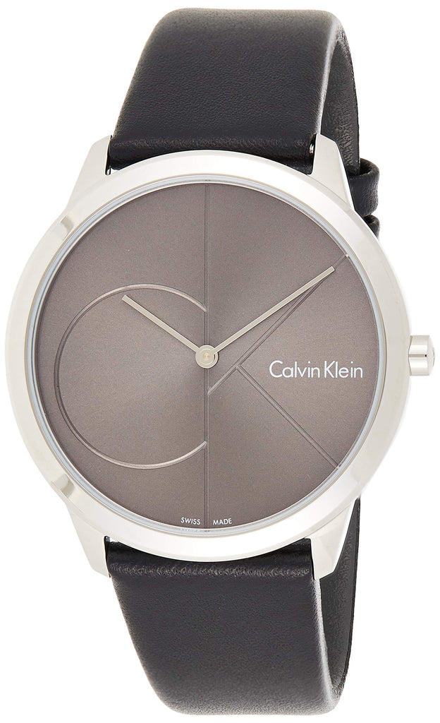 Calvin Klein Minimal Black Dial Black Leather Strap Watch for Men - K3M211C3 Buy Now By Calvin Klein
