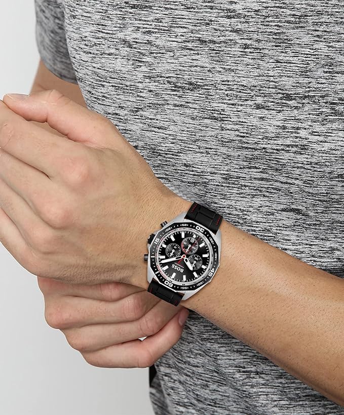 Hugo Boss Energy Chronograph Black Dial Black Silicon Strap Watch For Men - 1513969 Buy Now By Hugo Boss