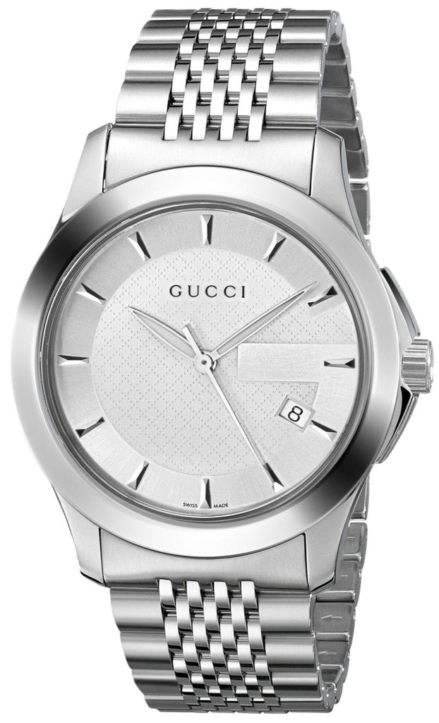 Gucci G Timeless Silver Dial Silver Steel Strap Watch For Men - YA126401 Buy Now By Gucci