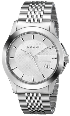 Gucci G Timeless Silver Dial Silver Steel Strap Watch For Men - YA126401 Buy Now By Gucci
