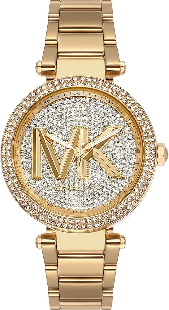 Michael Kors Parker Analog Crystals Gold Dial Gold Steel Strap Watch For Women - MK7283 Buy Now By Michael Kors