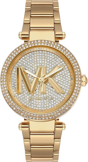 Michael Kors Parker Analog Crystals Gold Dial Gold Steel Strap Watch For Women - MK7283 Buy Now By Michael Kors
