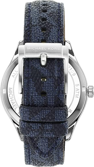 Michael Kors Benning Three Hand Silver Dial Blue Leather Strap Watch For Men - MK8930 Buy Now By Michael Kors