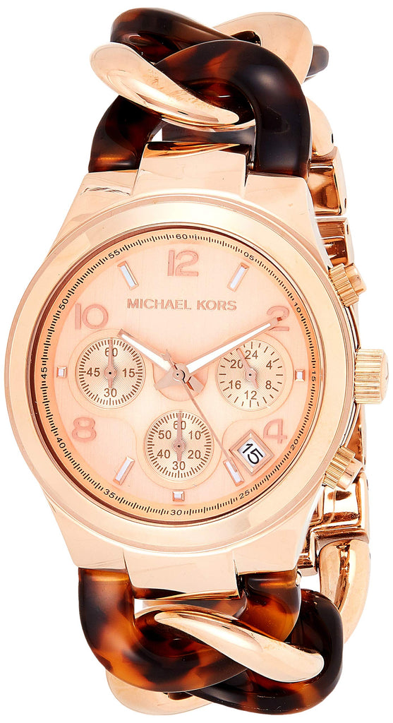 Michael Kors Runway Rose Gold Dial Two Tone Steel Strap Watch for Women - MK4269 Buy Now By Michael Kors