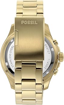 Fossil FB-03 Chronograph Black Dial Gold Steel Strap Watch for Men - FS5727 Buy Now By Fossil