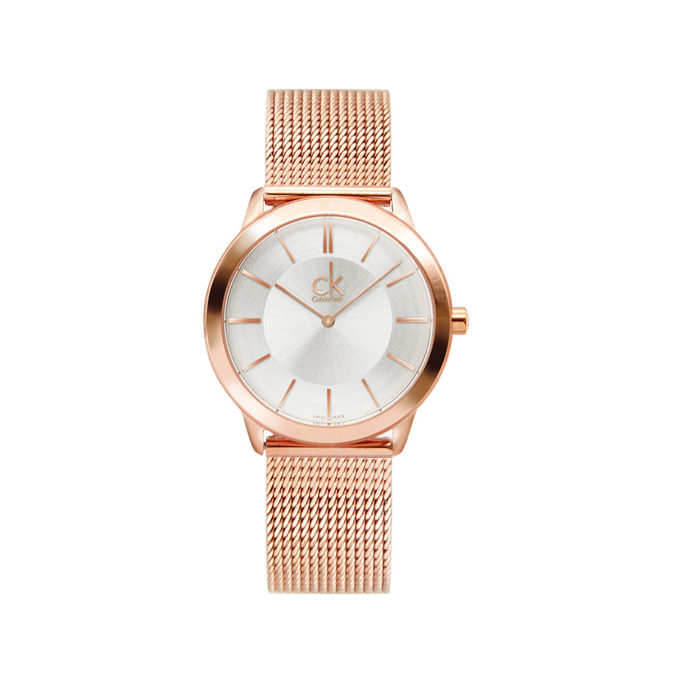 Calvin Klein Minimal White Dial Rose Gold Mesh Bracelet Watch for Women - K3M22626 Buy Now By Calvin Klein
