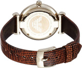 Emporio Armani Gianni T Bar Beige Dial Brown Leather Strap Watch For Women - AR1883 Buy Now By Emporio Armani