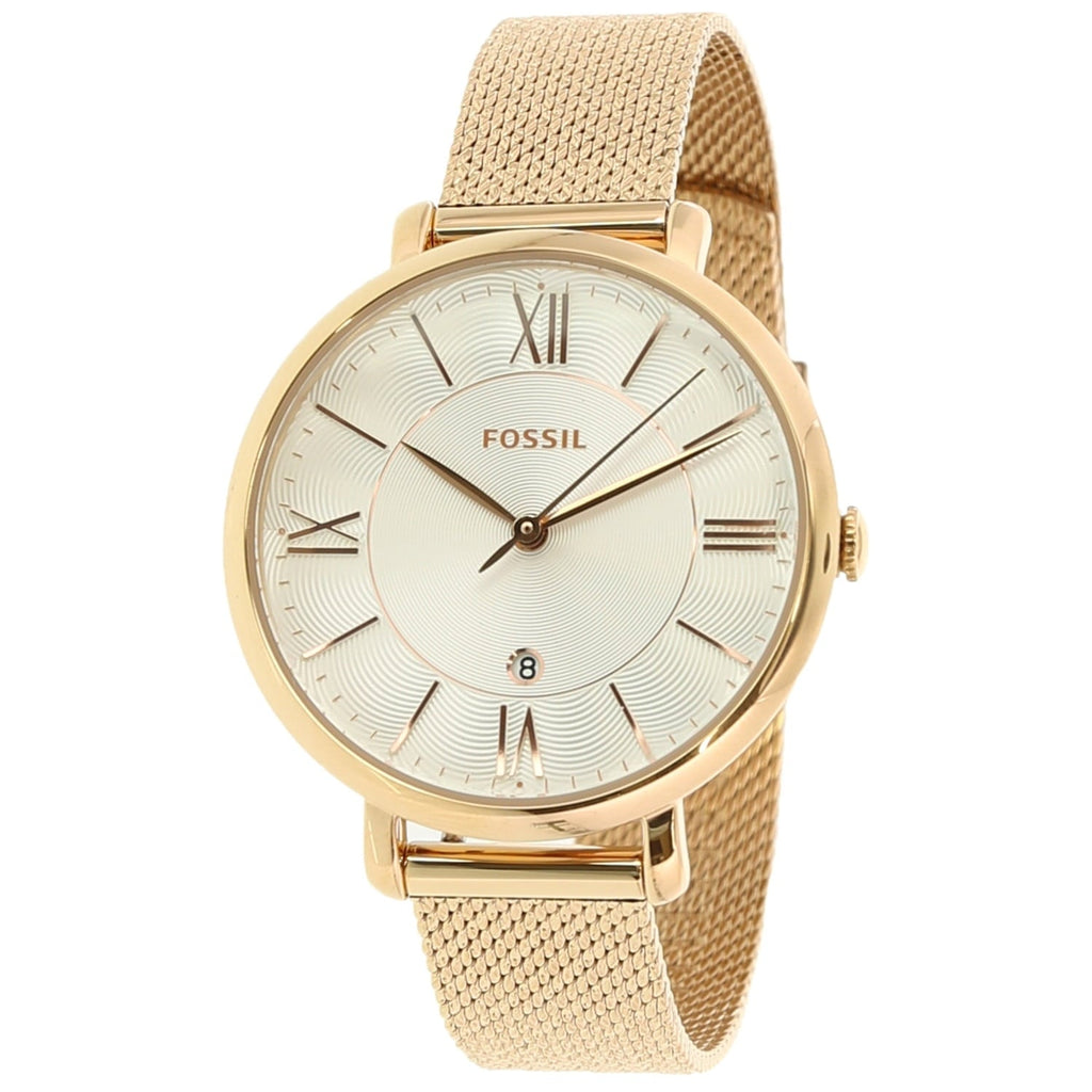Fossil Jacqueline Mother of Pearl White Dial Gold Mesh Strap Watch for Women - ES4352 Buy Now By Fossil