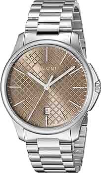 Gucci G Timeless Quartz Brown Dial Silver Steel Strap Watch for Men - YA126317 Buy Now By Gucci