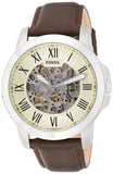 Fossil Grant Automatic White Dial Brown Leather Strap Watch for Men - ME3052 Buy Now By Fossil
