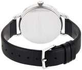 Calvin Klein Even Silver Black Leather Strap Watch for Women - K7B231C6 Buy Now By Calvin Klein