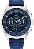 Tommy Hilfiger Luca Chronograph Blue Dial Blue Silicone Strap Watch For Men - 1710489 Buy Now By Tommy Hilfiger