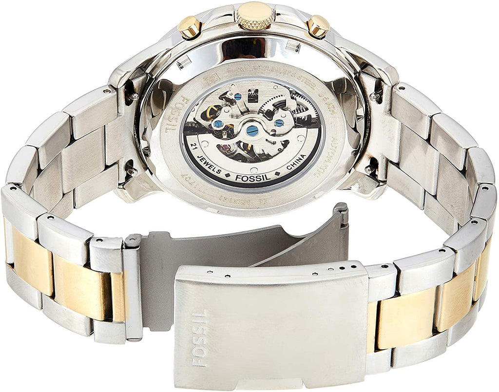 Fossil Grant Sport Automatic Skeleton Blue Dial Two Tone Steel Strap Watch for Men - ME3141 Buy Now By Fossil