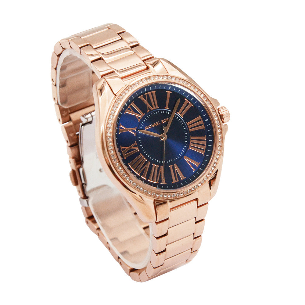 Michael Kors Kacie Three Hand Black Dial Rose Gold Steel Strap Watch for Women - MK6930 Buy Now By Michael Kors