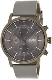 Hugo Boss Architectural Grey Dial Grey Leather Strap Watch for Men - 1513570 Buy Now By Hugo Boss